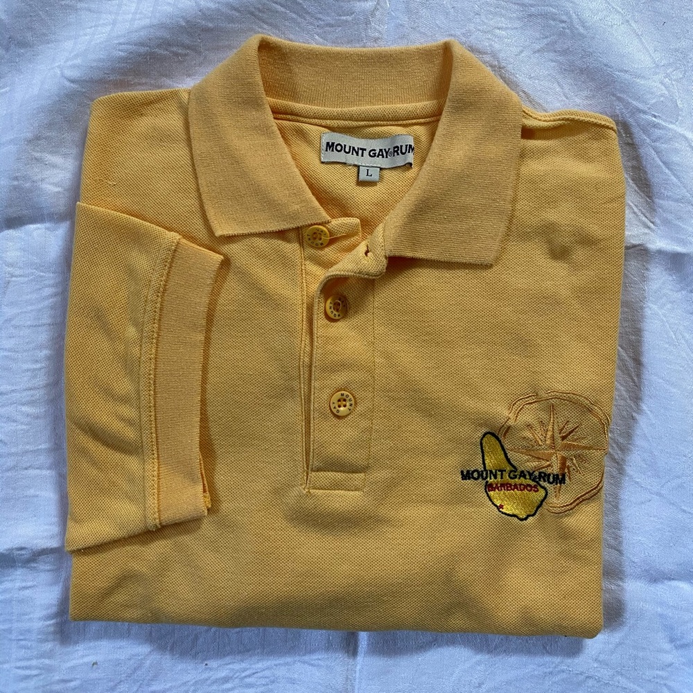 Mount Gay Rum Size Large Polo Shirt with Compass